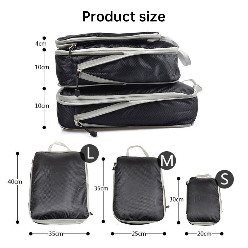 סט 3 קוביות דחיסה למזוודה – אריזה חכמה וחיסכון במקום