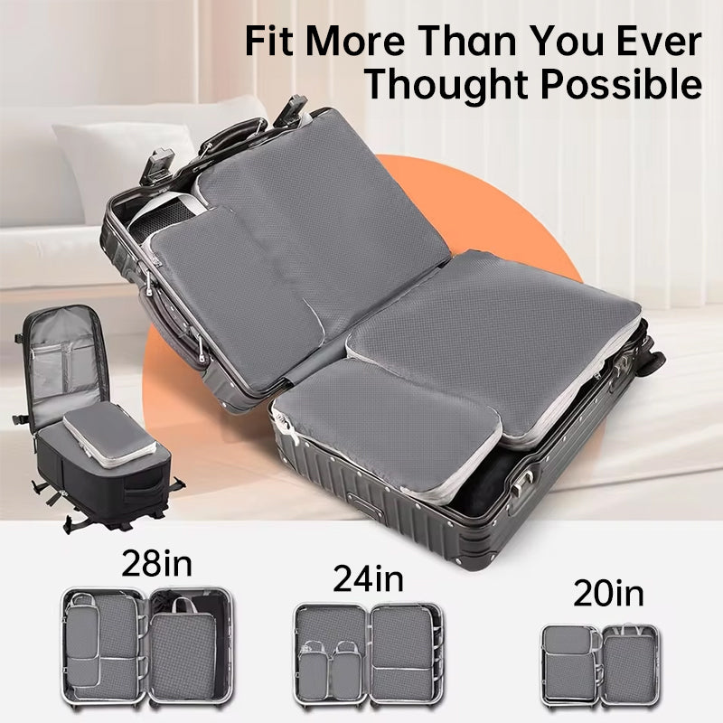 סט 3 קוביות דחיסה למזוודה – אריזה חכמה וחיסכון במקום